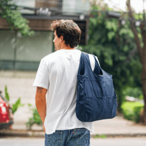 Balos Convertible Tote - Navy Seal - Recycled Plastic Reusable Bag - Image 8