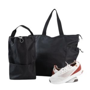 Ripple Tote Bag - Stingray Black - Recycled Nylon Zippered Tote - Image 5