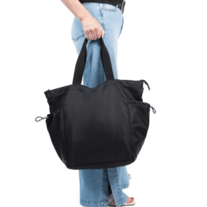 Ripple Tote Bag - Stingray Black - Recycled Nylon Zippered Tote - Image 8