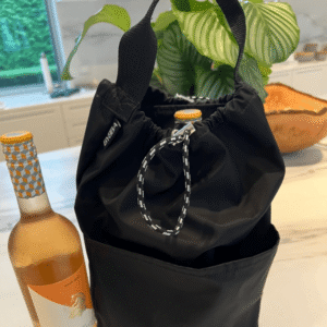 Ripple Duo Pocket Bag - Stingray Black - Recycled Nylon Shoe & Wine Bag - Image 9