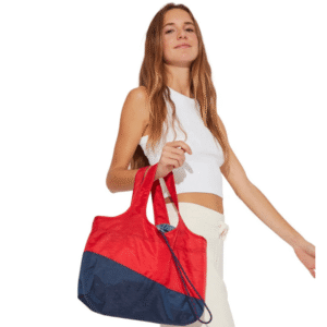 Little Sur Tote - Red Flag - Recycled Nylon Water-Resistant Bag - Image 5