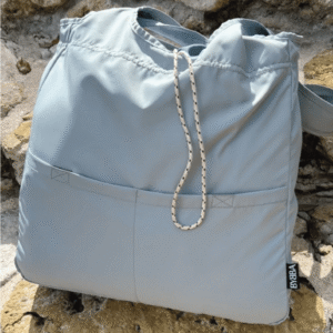 Balos Convertible Tote - Misty Blue - Recycled Plastic Reusable Bag - Image 8