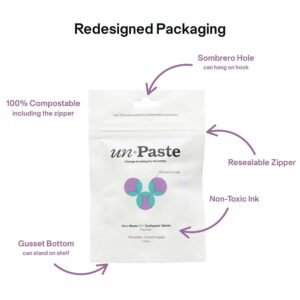Unpaste Tooth Tabs - Zero Waste Toothpaste - With OR Without Fluoride. Vegan. Compostable - Image 5