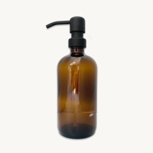Zero Waste Store Amber Glass Soap Dispenser - Glass Soap Bottle. Refillable